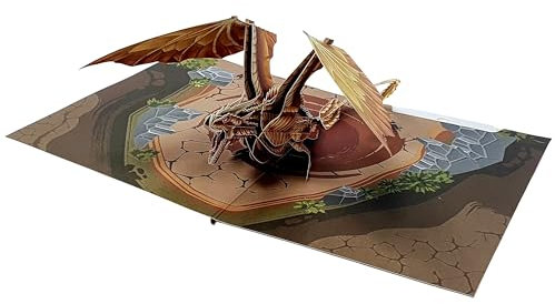 3D-Pop-Up-Karte, Motiv: Bergdrache, Geburtstagskarte, handgefertigte Grußkarte, Geschenk für Jungen, Mädchen, Freunde und Familie