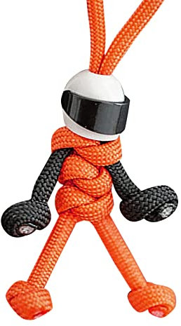 Tonsee Accessoire Motorradfahrer Minifigur hängende Kette Regenschirm Seil Weben Schlüsselanhänger kreative Persönlichkeit Motorradhelm Schlüssel Zubehör Viel Glück Schlüsselanhänger (F #3, One Size)