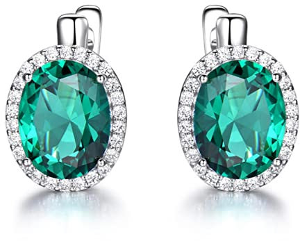 CHABER Smaragd-edelstein-klipp-Ohrringe Für Frauen Echte 925 Sterling Silber Ohrringe Hochzeitstag Modeschmuck Geschenk Neu