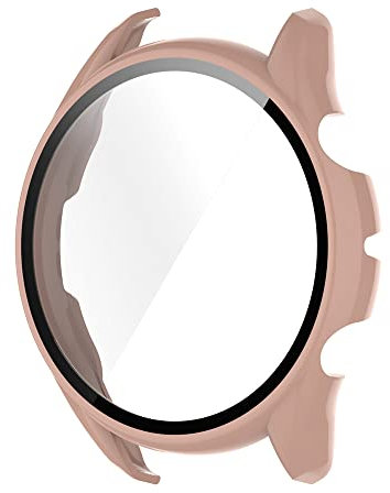 Feysentoe Coque Compatible avec Amazfit GTR 3/GTR 3 pro Protection Écran,Ultra Étui Dur de Anti-Rayures Verre Trempé Écran Coque.(rose)