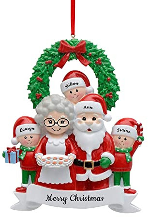 Personalisierte Namens-Weihnachtsverzierungen Familie von 2-8 Name der Familienmitglieder für Weihnachtsbaumschmuck Andenken-Familienverzierung