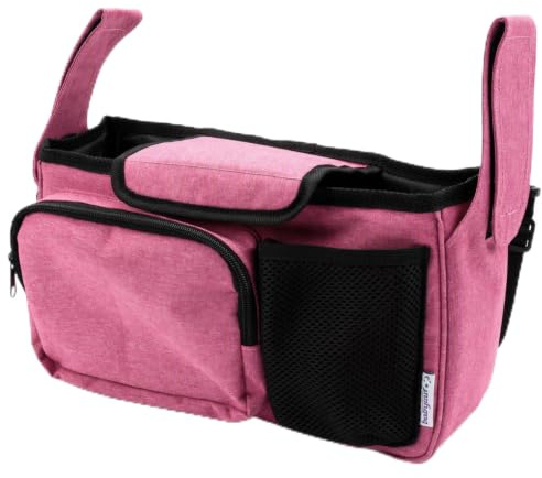 Babyruf Kinderwagen Organizer BO 200 | Babytasche | Kinderwagen Zubehör | Praktische Innenaufteilung | Wickeltasche | Isolierte Flaschenhalter | Verstellbares Schulterband | 31,5x10,5x18cm