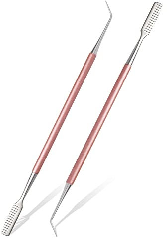 FVION 2 Stück Wimpernlifting Zubehör, Wimpernlifting Set Wimpernkamm aus Edelstahl für Wimpernverlängerung, Lash Lifting Zubehör Wimpernkamm Wimperntrenner, Lash Lift Tool - Rosa