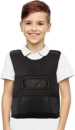 Gewichtsweste für Kinder mit sensorischen Problemen, ab 2 bis 10 Jahren, gewichtete Kompressionsweste, ohne abnehmbare Gewichte, Schwarz, Small