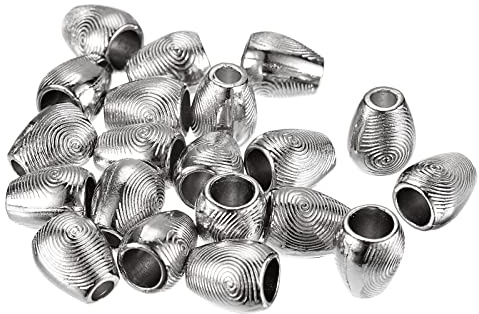 QUARKZMAN 20 Stück Klingelstopper Kordelenden Schloss Metallschnur Silber | Seil Befestigung Enden Stopper Seilschloss, für Rucksack Schnürsenkel Tasche