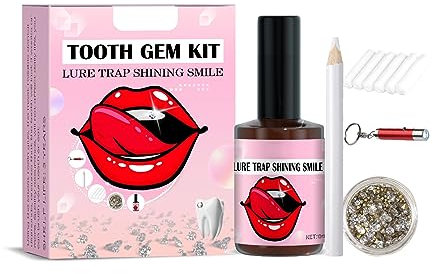DELURA Zahnstein Schmuck Set Tooth Gem Kit Zahnschmuck Set Mit Kleber Zahnsteine Tooth Gems Zahnschmuck Kleber Zahnkleber für Zahnschmuck