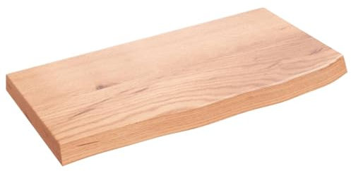 vidaXL Waschtischplatte, Multifunktional Arbeitsplatte mit Naturkante, Waschtischkonsole Tischplatte für Badezimmer, Holzplatte Platte, Hellbraun 60x30x(2-4) cm Massivholz Behandelt