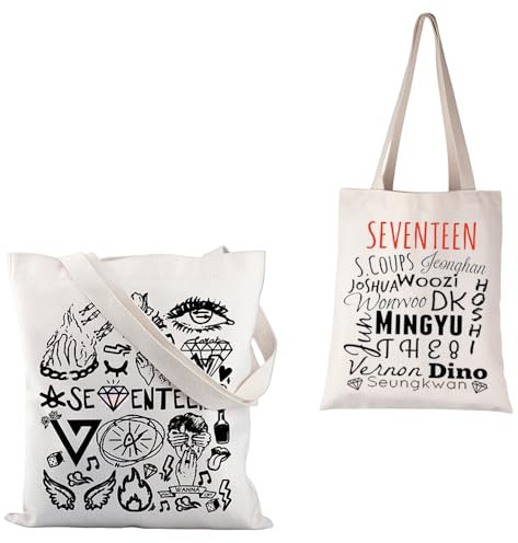 AKTAP Kpop Boygroup Mitglieder Tragetasche SVT Kpop Musikfans Geschenk Kpop Album inspirierte Tasche, Von Kpop Album inspirierte Tasche, 32 * 37cm