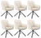 Lestarain Esszimmerstühle drehbar 6er Set, für Schlafzimmer Küche Wohnzimmer, Küchenstühle gepolstert mit Armlehnen Rückenlehne, Metallbeinen, Samt, Beige