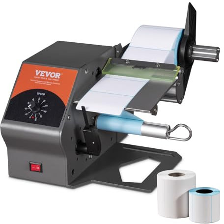 VEVOR Automatischer Etikettenspender, Breite 5–115 mm, Länge >5 mm, Etikettenabstreifer, Etikettentrennmaschine, stufenlose Geschwindigkeitseinstellung Etikettenapplikator, 24-V-Kupferspulenmotor