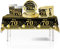 41Pcs Black Gold Happy 70th Birthday Party Tableware Set Plastic Table Cloth,Paper Plates Napkins 70th Birthday Table Decorations Tableware Kit for Men Women 70th Birthday Decorations