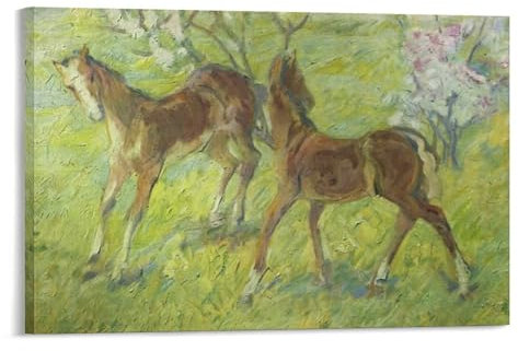 QINGYUAN Franz Marc Kunstdrucke, Poster, Leinwand, Geschenke, Bild, Gemälde, Poster, Raumdekoration, Heimdekoration, 60 x 90 cm
