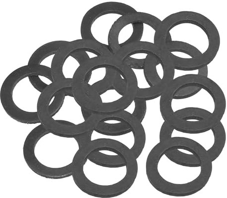 PATIKIL M16 Rubber Flat Washer, 16 Pack 16mm ID 24mm OD 2mm Thick Sealing Spacer Gasket Ring for Faucet Pipe Water Hose Fastener Bolt, Black