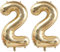 40 Zoll Gold Luftballon Zahlen 22 Champagner Gold Ballon 22. Geburtstag Deko Hell gold Folienballon Zahl 22 Riesenzahl Ballon 22 Party Hochzeit Kindergeburtstag Geburtstag Nummer 22