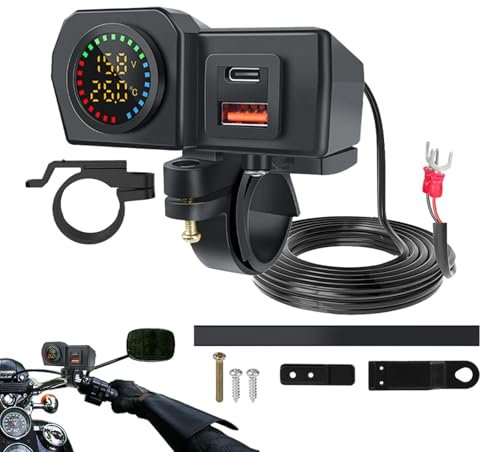 USB-Autoladegerät, USB-Ladebuchse – wasserdichte Motorrad-Schnellladebuchse – -USB-Adapter, Schnellladebuchse für Motorräder, Autos, SUVs, E-Bikes