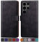 SUANPOT [RFID Schutz für Samsung Galaxy S25 Ultra Hülle PU Leder Handyhülle Klapphülle Kartenfach Lederhülle Flip Cover für Samsung S25 Ultra Handy hülle Leather Wallet Phone Case Schwarz