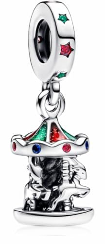 MSPOVOF Carrousel tournant Charms S925 argent sterling charms perles pour bracelets et colliers pour Noël anniversaire cadeau de bijoux pour femmes