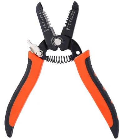Herramientas Pelacables Multiusos, 17,9cm 3 en 1 Pinzas para Engarzar Cable Cortadora de Cable Cortador Pelacables Alicates Pelacables para el Hogar Construcción Electricistas