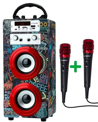 DYNASONIC Karaoke mit Mikrofon, originelle Geschenke für Kinder, Mädchen, Spielzeug (025-21)