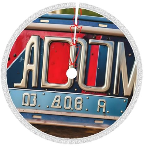 Weihnachtsbaumdecke mit altem Lizenzbild, mit Pompon, geeignet für Weihnachtsbaumrock 122 cm, Baummattenabdeckung