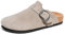 FITORY Herren-Clogs aus Wildleder Bequeme mit Fußgewölbeunterstützung geschlossen Hausschuhe mit Korkfuß Pantoletten Leder,Taupe,Größe 43