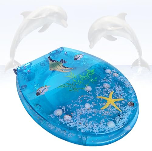 Länglicher WC-Sitz, leise schließender Sitz, löst sich nie und lässt sich leicht entfernen, leicht zu reinigender Toilettendeckel aus massivem Harz, passt für schnelles Umbauen des Badezimmers