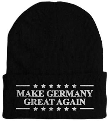 tshirtladen Mütze - Make Germany Great Again - Beanie One Size - Wintermütze Soft Touch - Spruchmütze bestickt - Farbauswahl - lustige Mütze, Farbe: Schwarz