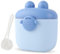 SacJkt Milk Powder Dispenser Pot, Formula Powder Pot, 500ml Baby Formula Dispenser with Sealed Silicone Ring Cover and Spoon, Milk Powder Storage Container for Milk Powder, Fruit and Snack(Blue)