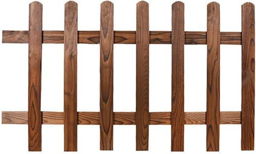 Rustikale braune Holzumrandung Lattenzaun für Garten, Rasenkante, erweiterbarer Blumenbeetzaun, 35 x 100 cm