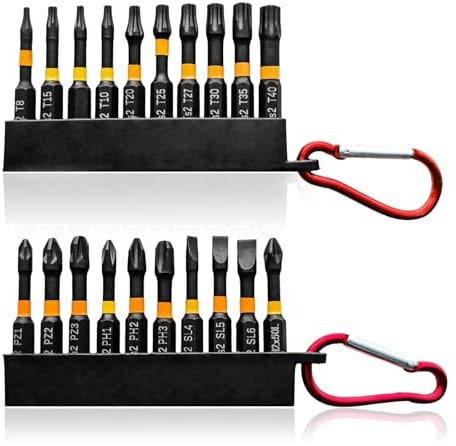 20Pcs S2 Steel Screwdriver Bit Set, Phillips PH2 Driver Bits Set, Anti-Slip Drill Bits, Wrench Drill Bit Set, Magnetic Impact Driver Bit Set, Tamper Resistant Star Bits Set for Electric Manual