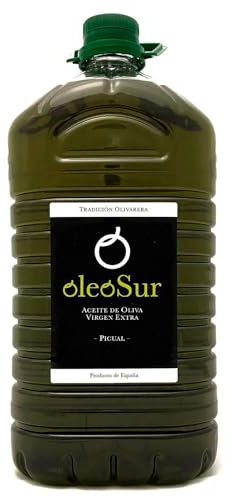Aceite de Oliva Vírgen Extra Jaén OLEOSUR – Extraído en Frío Picual, 100% Natural, AOVE Premium - Gourmet (5 Litros Garrafa) Cosecha 2025