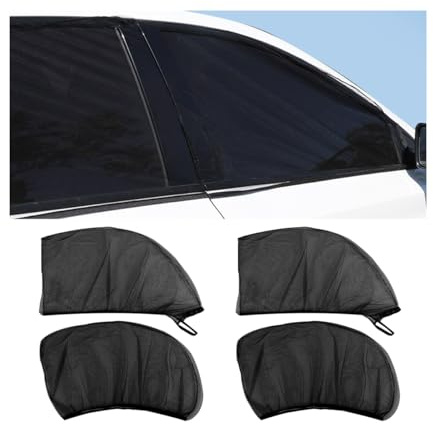 JNNJ Protezione Solare Auto, Tendine Parasole Auto Bambini, Tenda Parasole Auto Universale per Finestrino Laterale, Block Raggi UV Anti-Zanzara, per La Maggior Parte delle Auto(Anteriore+Posteriore)