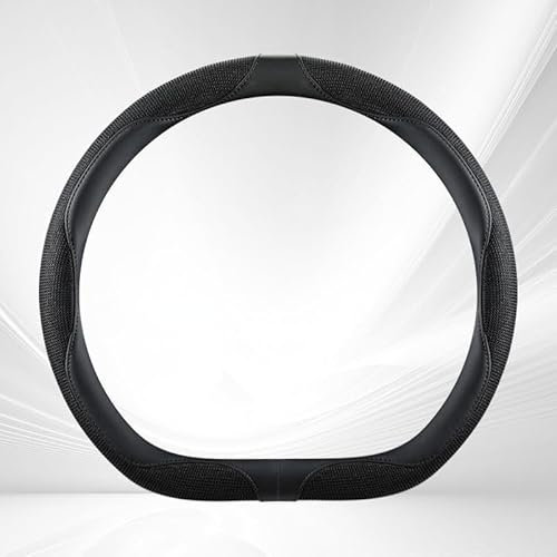WANGZENIU Lenkradbezug Für Nissan Qashqai J12 e-Power 2023 2024 2025, Lenkradbezug Leder Auto Lenkradbezug Steering Wheel Cover Vier Jahreszeiten Anti Rutsch Lenkradhüllen,Black- D-Shaped