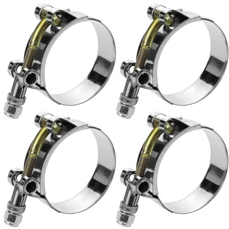 Adjustable T-Bolt Exhaust Clamp 28-116mm for Automotive Welding & Hose Systems (6 Pack)(50-57mm)