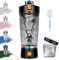 ZAKVOP Shaker Elektrisch, Elektrischer Shaker 650ML, Protein Shaker Elektrisch mit Pulverfach für Potein Pulver und Milchshake, USB Wiederaufladbar, BPA-frei, Schwarz
