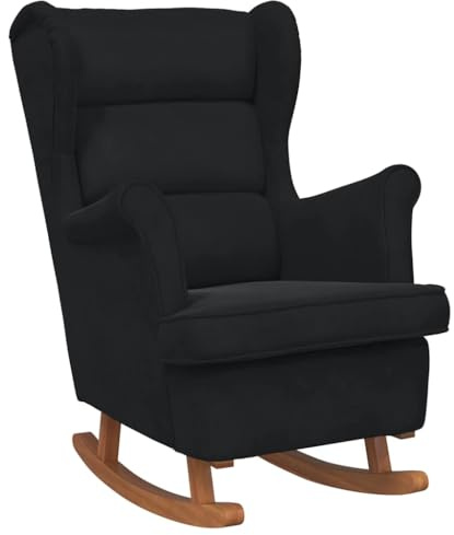 vidaXL Rocking Chair with Cushion Black 92 x 71 x 100 cm Plywood