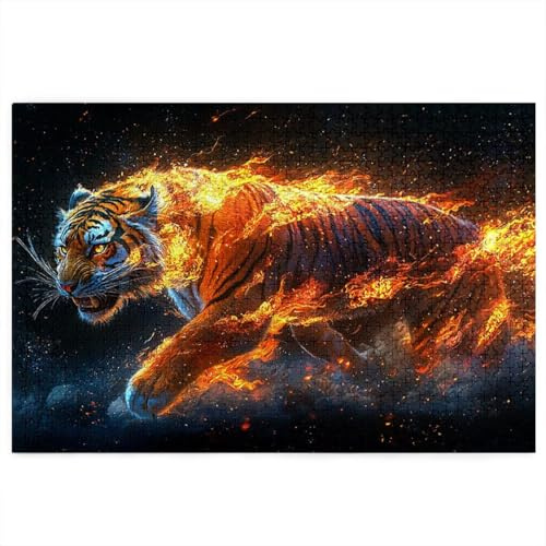 Puzzle 5000 Teile Erwachsene, Tiger Puzzle mit Geschenkbox, Holzpuzzle Erwachsene, EIN Herausforderndes Rätsel 156x105cm, Holzpuzzle für Weihnachtsdeko, Deko Wohnzimmer, Geschenke Thema: Tier C-70