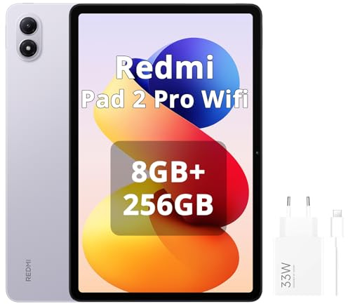XIAOMI REDMI Pad 2 Pro,8+256 GB, 12,1 2,5 K 120 Hz,batteria gigante da 12000 mAh (tipo),processore 4 nm,connettività continua,viola lavanda,WiFi,con caricatore da 33 W