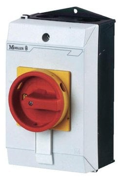 Eaton 207343 Hauptschalter, 3-polig, 63 A, NOT-AUS-Funktion, abschließbar in 0-Stellung, Aufbau
