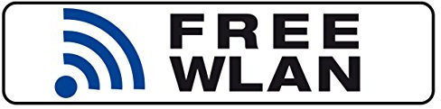Metafranc Klebeschild Free WLAN - 200 x 48 mm / Beschilderung / Infoschild / Gewerbekennzeichnung / Internet / Wifi / Hotspot / 504250