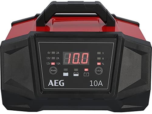 AEG 158008 Werkstatt-Ladegerät WM 10 Ampere für 6 und 12 Volt Batterien, mit Autostart-Funktion, CE, IP 20, 10 A