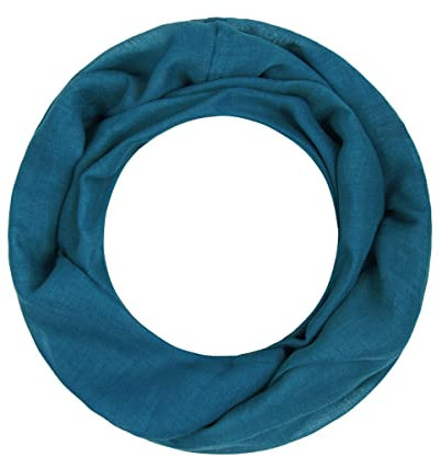 Majea Loop Alice schmaler Damen-Schal Loop Frühlingsschal Schlauchschal Rundschal Tuch uni unisex unifarben einfarbig Halstuch (petrol)