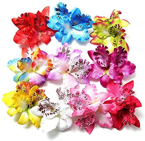 Hustar 10 Stück Orchidee Haarspangen Haarclip Haarklammer Blumen Haarschmuck für Frauen Mädchen