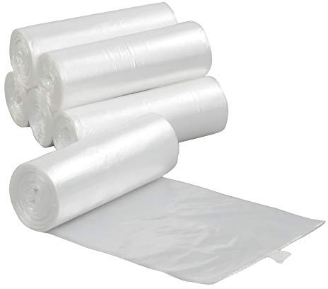 Ponpong 15 Liter Müllbeutel Abfallsäcke Abfallbeutel Mülltüten, Transparent, 6 Rollen, 150 Stück