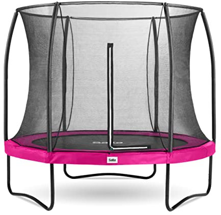 Salta Comfort Edition – ⌀183/213/251/305/366/396/427cm - TÜV geprüft – Schwarz/Grün/Pink - rundes Outdoor Trampolin, Gartentrampolin - Set mit Sprungmatte, Sicherheitsnetz, Federn, Randabdeckung
