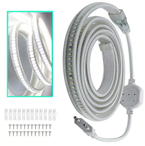 FOLGEMIR Striscia LED 2 metro Bianco Freddo, controllata tramite WIFI/APP, dimmerabile con trasformatore 220V e telecomando IR, 2835 144 LEDs/m, Timer, Musica, Impermeabile IP65