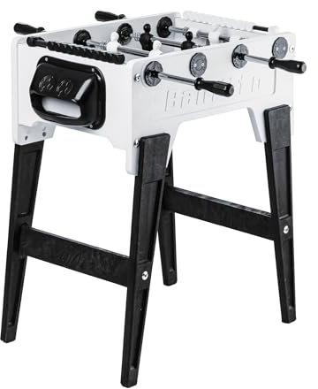 Bandito Tischkicker Fun Outdoor, kindersichere Teleskopstangen, höhenverstellbar 78-86 cm, Mini Tischfußball für Kinder und Erwachsene, Kleiner Kicker 60x58 cm, Fußball Spieltisch inkl. 5 Bälle