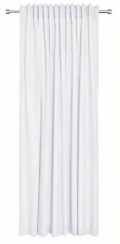 Rollmayer Vorhänge mit Tunnelband Kollektion Vivid (Weiß 1-135x260 cm - BxH - 2 er Pack) Blickdicht Uni einfarbig Gardinen Schal für Schlafzimmer Schal für Wohnzimmer