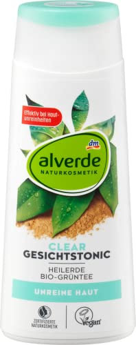 Clear Gesichtstonic Gesichtswasser | Naturkosmetik | Mit naturreiner Heilerde und Grünem-Tee-Extrakt | Wirkt porenverfeinernd | Gegen unreine Haut | 200 ml