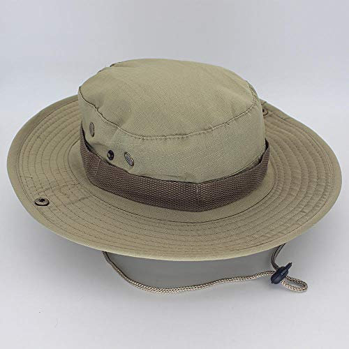 Bucket Hat Hut Damen Herren Outdoor Fischer Hut Freizeit Runde Krempe Hut Wandern Angeln Hut Tarnhut-Champagner